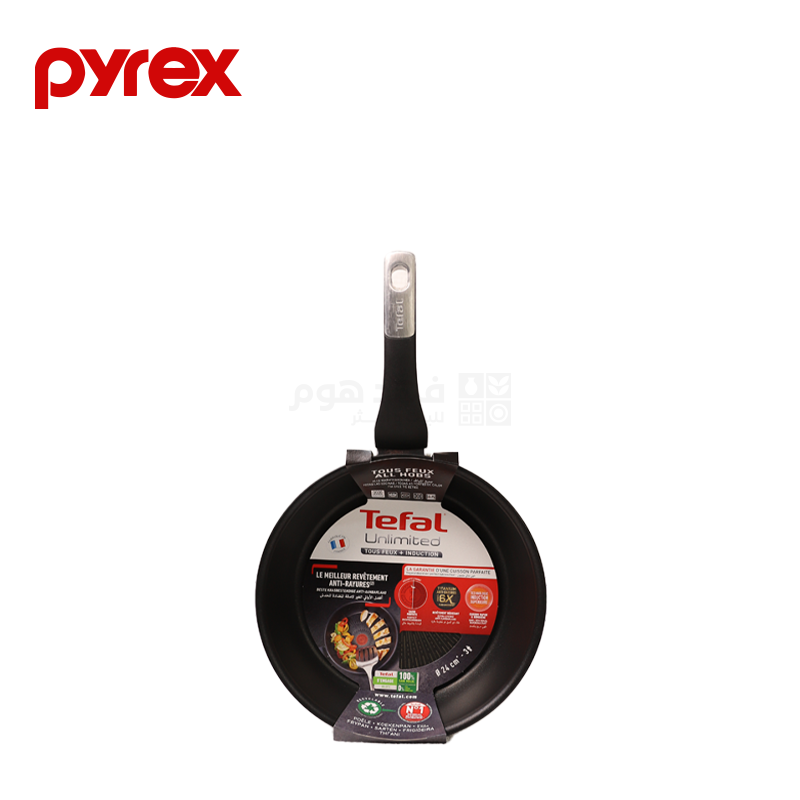 Tefal, G2550402, Fry Pan, Unlimited, 24 Cm, Black, Anti scratch coating, High induction technology, THERMO-FUSION® , 2