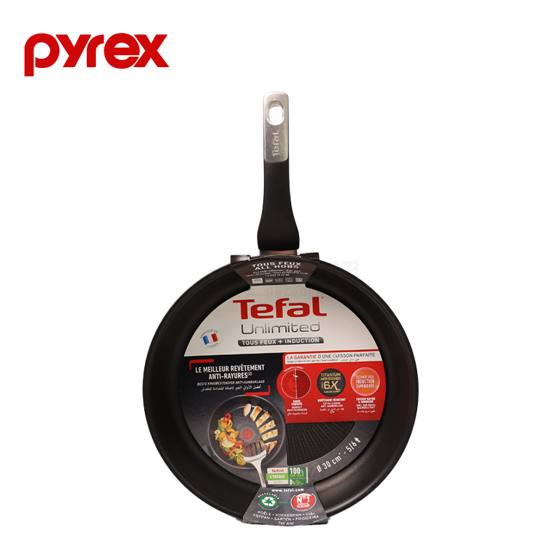 Tefal, G2550702, Fry Pan, Unlimited, 30 Cm, Black, Anti scratch coating, High induction technology, THERMO-FUSION® , 2